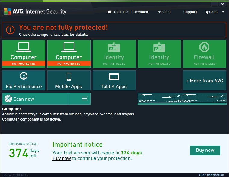 avg free blocking internet access