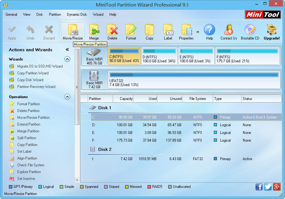 mini tools partition merge